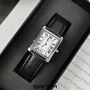 G7 Authentic Casual Fashion Butterfly Buckle Classic Watch Rectangular Tank Womens Watch Genuine Leather Waterproof Quartz Watch 7/7
