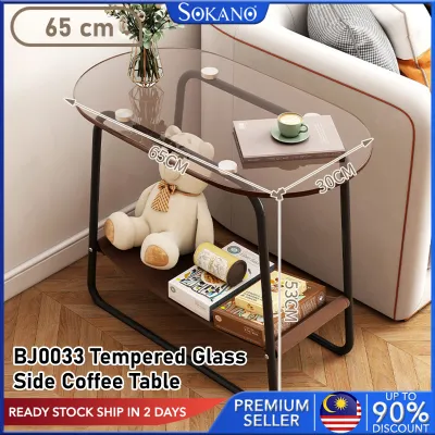 SOKANO BJ0033 Tempered Glass Side Table Coffee Table Designer Grade Interior Design Minimalist Design Furniture for Living Room Perabot Meja Ruang Tamu