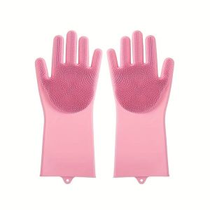 Sarung Tangan Cuci Piring Korea Bulu Magic Karet Silicone
