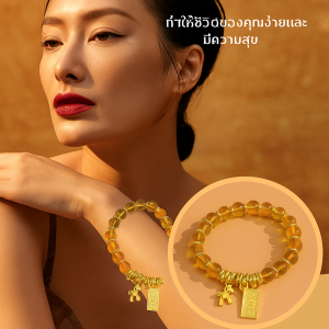 สร้อยข้อมือหรูหราน้ำหนักเบาของผู้หญิง สร้อยข้อมือเส้นผมสีทองเพื่อปกป้องร่างกายของคุณ