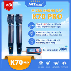 [ Micro mới nhất hiện nay ] Micro MTMAX  K70 PRO Âm Thanh Rõ Ràng Thiết Kế Hiện ĐạI  pin sạc (type c)  2micro có đầu thu UHF tiện lợi phù hợp với tất cả thiết bị