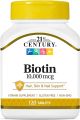 21st Century, Biotin, 10000 Mcg, 120 เม็ด, ไบโอติน ผมและเล็บ. 