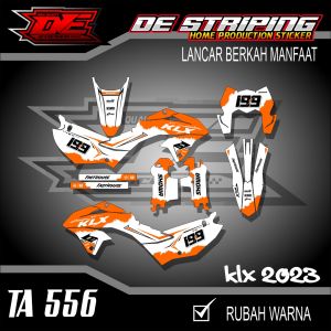 Stiker Decal Variasi Motor KLX 150 SM 2023 Terbaru Fullbody Stiker Striping Keren Simpel Kode TA556