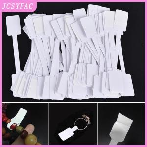 JCSYFAC 100pcs White Price Label Tags with Hanging String Jewelry Stationery Shoes Cloth