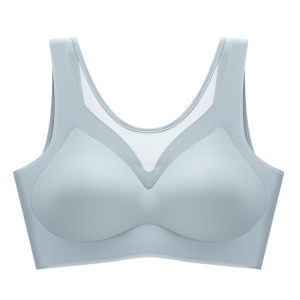 MeooLiisy Seamless Thin Comfortable Mesh Bra No Wire Vest Beautiful Back Lingerie Female Large Size Breathable Sleeping Underwear