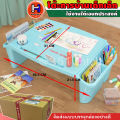 โต๊ะการบ้านเด็กเล็ก ขนาดใหญ่ โต๊ะเขียนหนังสือ โต๊ะญี่ปุ่น โต๊ะอเนกประสงค์ใช้งานได้หลากหลาย พร้อมช่องเก็บของ ลาย กขค/การ์ตูน/ABC. 