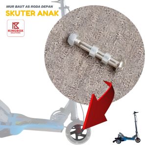 RMB Baut As Roda Depan Otoped Pedal Injak Roda 3 7.8mm 56mm Metal Mata Baut L dan Kunci 10 untuk Skuter Anak