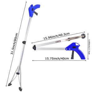 81cm Garbage Pickup Rod Tool Folding Aluminum Alloy Long Arm Grab Telescopic Claw Clamp Sanitation