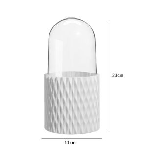 กล่องเก็บแปรงแต่งหน้า ที่เก็บแปรงแต่งหน้า มีฝาปิด หมุนได้ 360 องศา สามารถเก็บปากกาก็ได้ ทำความสะอาดง่าย
