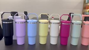 Buy 1 Take1 890ML 304 Stainless Steel Vacuum Walking Mug Straw Sports Insulated Bottle