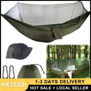 Portable Hammock with Mosquito Net Hammock Bed with Tree Straps for Indoor Outdoor Hiking Camping Backpacking