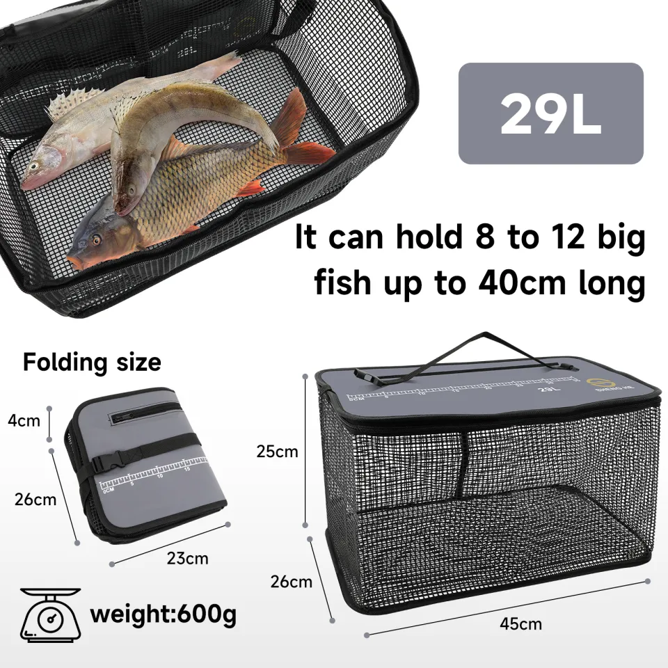 SANLIKE Floating Fish Protection Driving to the Sea Fishing Basket Sea  Fishing Rock Fishing Fish Protection Hanging Glue Quick Drying Portable  Nylon Thread Weaving Fish Cage