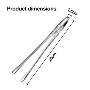 Long Handle Food Clip Tongs Japanese BBQ & Yakiniku Tongs Kitchen 304 Stainless Steel Food Tongs Non-slip Serrated Tips 304不锈钢食品钳 夹子