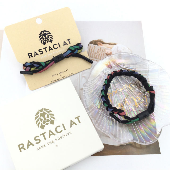 RASTAClAT Bracelet With Box Rainbow Series Black and White