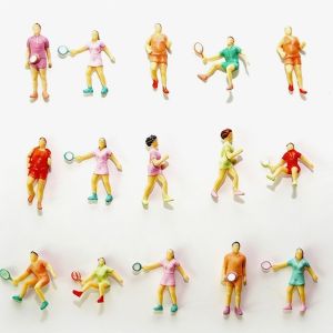 LUXEMO 10pcs Đầy màu sắc Mô hình cầu thủ bóng đá Mini Tỷ lệ 1/75 1/50 Mô phỏng nhân vật Minions tự làm Người chơi bóng đá