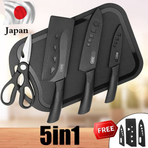 Kitchen knife set 6pcs Black Ceramic Knife Set with Scissors and Chopping Board original High Quality Stainless Steel Kitchen Tools