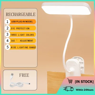 LED Desk Lamp Table Clip on Lamp Eye Protection 3 Modes Dimming Light LED 360° Flexible Gooseneck Arm Drafting lampshade for study Work Reading