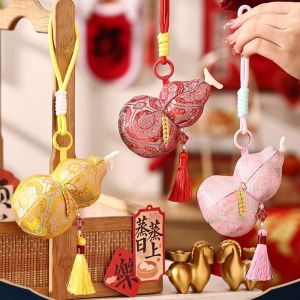 JOY TOY Chinese Style New Years Decoration Traditional Calabash Little Horse Keychain Blessing Words Copper Coin New Year Hanging Ornaments Party