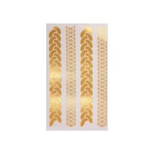 CAELARAU Disposable Water Transfer Printing Hair Stickers Golden Color Waterproof Hair Tattoo Sticker Butterfly DIY Metal Style Tattoo Stickers Neck Shoulder Arm