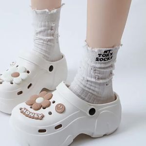 [Free Shipping] Flat-soled comfortable half-slippers for going out cute summer high-heeled clogs fashionable casual waterproof womens summer shoes