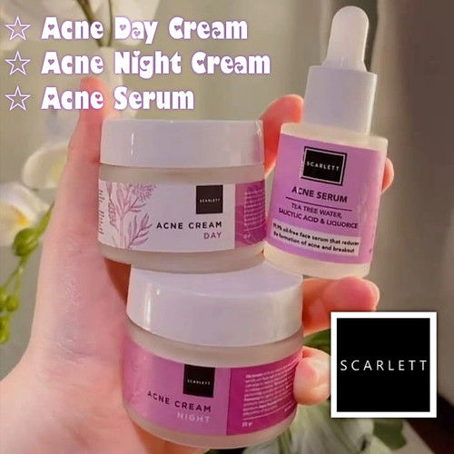 PAKET ACNE SCARLETT WHITENING 3 IN 1 / SCARLET ORIGINAL DAY NIGHT Paket Acne Scarlet