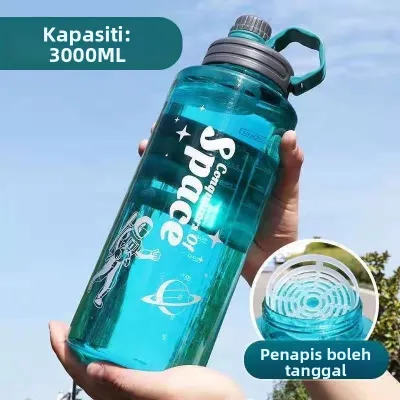 SUPER 2L 3L BIG Water Bottle Drinking Botol Air Besar Bekas Air Botol Minuman Plastic Transparent Sport Bottle BPA FREE