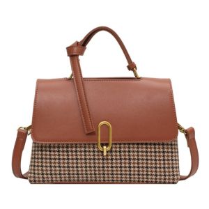 Calviero Collection G2962 TAS SELEMPANG WANITA FASHION IMPORT MOTIF HOUNDSTOOTH VINTAGE STYLE E6068