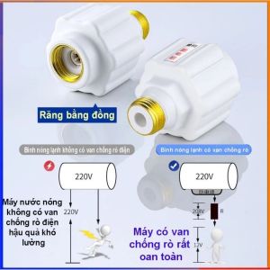 Bộ 2 Van Chống Giật Bình Nóng Lạnh Kép Nước Chống Rò Rỉ Điện An Toàn Cho Máy Nóng Lạnh