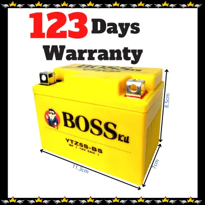 BOSSKU BATTERY YTZ5S MOTOR BATTERY EX5 DREAM LC135 V2-V8 Y15 Y16 DASH AVANTIZ WAVE LAGENDA 115 EGO