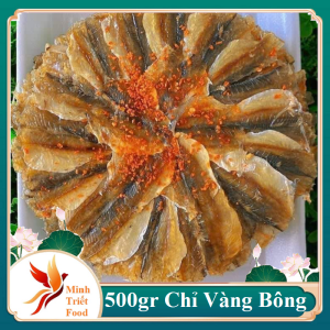 500gr Khô Cá Chỉ Vàng Rút Xương Xếp Hình Bông Hoa Nhuỵ Đỏ Thịt Cá Thơm Mới Dẻo Ngon- ĐẶC SẢN MINH TRIẾT
