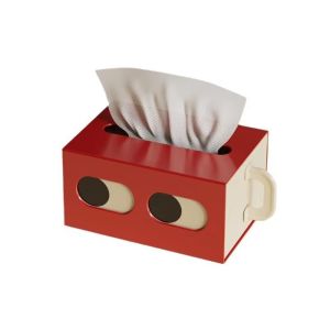 FUNG Big Eyes Cartoon Tissue Box Rectangle Shape Funny Expression Paper Towel Holder Solid Construction Large Opening  Tissue Case Home Use