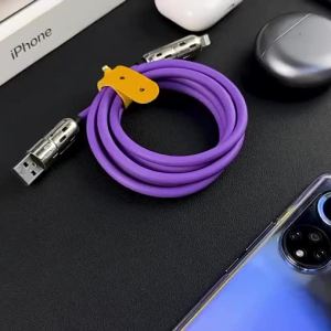 2025 Bộ Sạc Khuỷu Tay Xoay USB Sang Type-C Đa Chức Năng 4 Trong 1 Cáp Silicon Sạc Nhanh 12m Cho Điện Thoại Di Động Có Truyền Dữ Liệu5789
