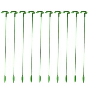 MNTT 10Pcs 17/27/37cm Plant Supports Stakes Support Rod Fixed Leaf Guard Frame Garden Tools Durable Support Stake Ring For Plants Rose Flowers