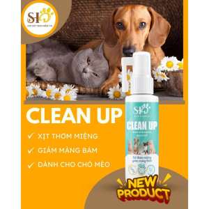 Xịt thơm miệng cho chó mèo CLEAN UP loại bỏ mảng bám phòng bệnh răng miệng chai 50ml - Medipet