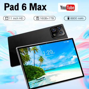【CAN COD+READY】Android Tablet Pad 6 Max 11Inch 4G 5G WiFi Network 10core Snapdragon 8 gen2 Dual SIM SD Card Suitable For Android 13 Computer System Smart Tablets 16GB RAM + 1TB ROM Memory Dual 48MP 108MP Camera 1440*3200 Game Board 8800mah battery