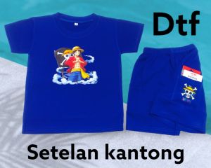 setelan anak laki-laki motip one piece /cetak dtf terbaru