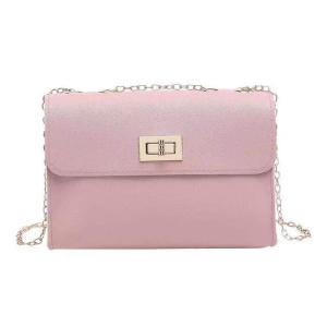 CJY SHOP#117 Fashion Womens MINI Shoulder Bag to Crossbody Bag with Chain Strap and a Rectangular Turn-lock Closure.