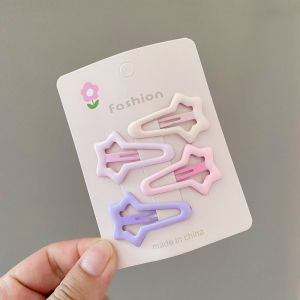 TY Jepit Rambut Jepitan Anak Korea Isi 4 Bentuk Lucu Warna Warni Pastel Poni Hair Pin Set Aksesoris Wanita