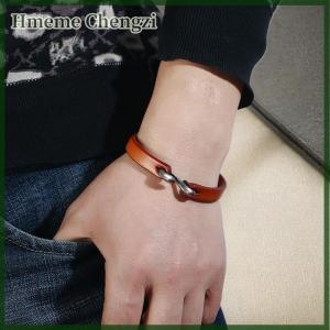 Hmeme Vingtage Cowhide Wrap Cord Cuff Bracelet For Men Woman Wristband Punk Bangle Couple Jewelry Gift