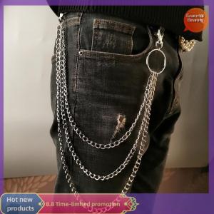 Graceful ห่วงโซ่โลหะยาว1 2 3ชั้นตะขอพังค์กางเกงกางเกงเอวลิงค์โลหะห่วงโซ่กระเป๋าสตางค์ห่วงโซ่คลิปพวงกุญแจเครื่องประดับฮิปฮอป