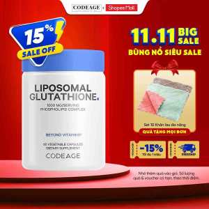 [ HÀNG CÔNG TY ]  Liposomal Glutathione 1000mg 60 viên chính hãng Codeage - Viên uống hỗ trợ sáng da mờ nám tàn nhang  -