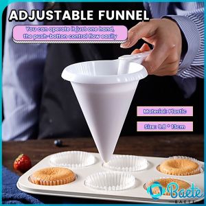 Baete White Adjustable Plastic Funnel for Baking Cake Decorating Tools Kitchen Accessories