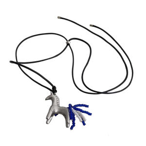 Artistics Horse Charm Bohemian Styles Necklace Soft Wax Cord Chain Versatile Wardrobe Staple
