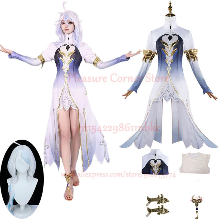 Furina Focalors Hydro Archon Cosplay Costume Wig Shoes Genshin Impact ...