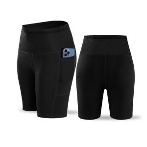 Quần bó cơ chạy bộ nữ WMP2412 liền đai đựng bình nước2 túi bên hông để điện thoại