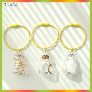 RUASA Cat Hair Storage Memorial Pendant Bag CharmPet Fur Keepsake BoxKeyring DIY Hangnging Decor AccessoriesGift For Cat Lovers
