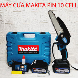 Máy cưa xích Makita 199V máy cưa xích cầm tay mini makita Lam xích dài 18cm lõi đồng 100% pin 10 cell