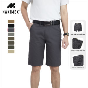 Quần Short Kaki Nam Trung Niên 100% Cotton Vải Dày Dặn Mềm Không Nhăn Không Xù Lông Mặc Thoải Mái