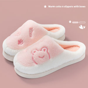 Winter Plush Slippers for Men & Women - Thick Sole House Shoes with Anti-Slip Bottom Cozy Fleece-Lined Indoor Slides for Home