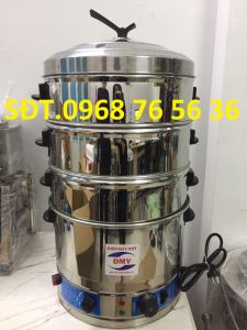 Nồi hấp hải sản rau củ bánh xu xuê xu xê... size 52cm chạy điện Xửng hấp đa năng hấp bánh phu thê có 3 tầng hấp [TẶNG KÈM BỘ DỤNG CỤ VỆ SINH NỒI]